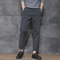 men's thin loose casual pants trendy korean style spring and autumn simple men's slim ankle pants