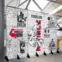 Yoga room screen partition simple national fitness sports table tennis mens and womens toilet doorway logo swimming pool