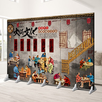 Screen Partition Hotel Bag Room Shelter Retro Brick Wall Seafood Hotpot Restaurant Restaurant Barbecue Mobile Folding Background