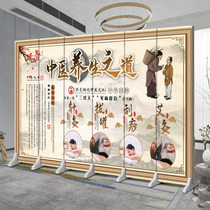 Chinese style screen partition Fashion living room Xuanguan Moxibustion Traditional Chinese Medicine Health Preservation Folding Mobile Shielded Beauty Institute Background Wall
