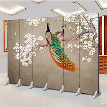 Chinese Screen Entrance Home Office Partition Wall Living-room Folding Mobile Hotel Shelter Shelter Flowers Birds Simple Fold Screen