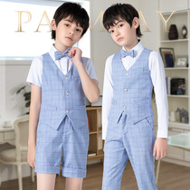 Boys' suit vest summer thin children's piano performance dress flower girl wedding host show suit college style