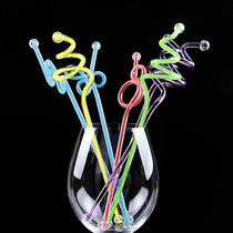Creative acrylic color mixing stick mixing rod coffee milk tea juice stick cocktail mixing bar Special