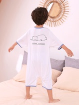 Modal childrens clothes in one-piece clothes for boys and girls in summer thin pajamas baby baby anti-kick cold air-conditioned clothing