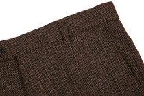 Autumn and winter European and American mens herringbone wool thick trousers Autumn British retro nine-point suit pants