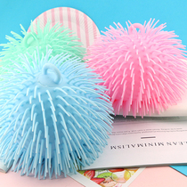 Macaron color dense hair thin hair animal head glitter luminous large full hairy hairy ball Cartoon childrens Hedgehog toy