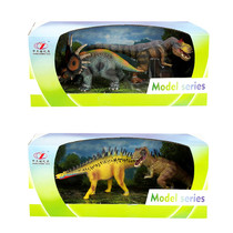 Jurassic solid dinosaur model Childrens Day toy plastic color box 2 T-rex gifts