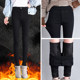 ດູໃບໄມ້ລົ່ນແລະລະດູຫນາວ 2023 ສີດໍາ Leggings ແມ່ຍິງ Outerwear ແອວສູງ Velvet ຫນາແຫນ້ນຫນາແຫນ້ນ Pants Magic Pants