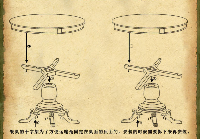 方桌变圆桌铰链安装图图片