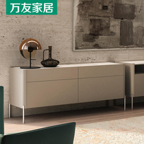Will-style Light Lavish Baking Lacquered Dining Side Cabinet Living-room Livingroom Rounded Corner Partition Cabinet Rockboard Xuan Guan Cabinets Extremely Simple Lockers Custom
