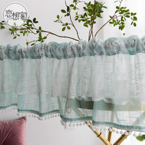 American country coffee curtain short curtain half curtain Nordic lace bay window curtain kitchen curtain partition curtain finished