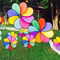 Xibao eight-color eight-leaf cloth windmill real estate scenic Windmill Festival Kindergarten sports games childrens toys dance props