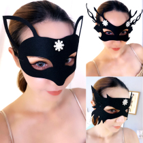 Xibao party stage performed bar masquerade half-face felt mask inlaid with diamond eye cover jewelry dance
