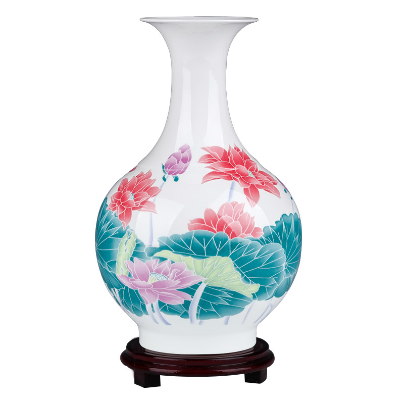 Under the jingdezhen ceramics glaze colorful lotus flower bottle of flower arranging home sitting room decorates porch TV ark, furnishing articles