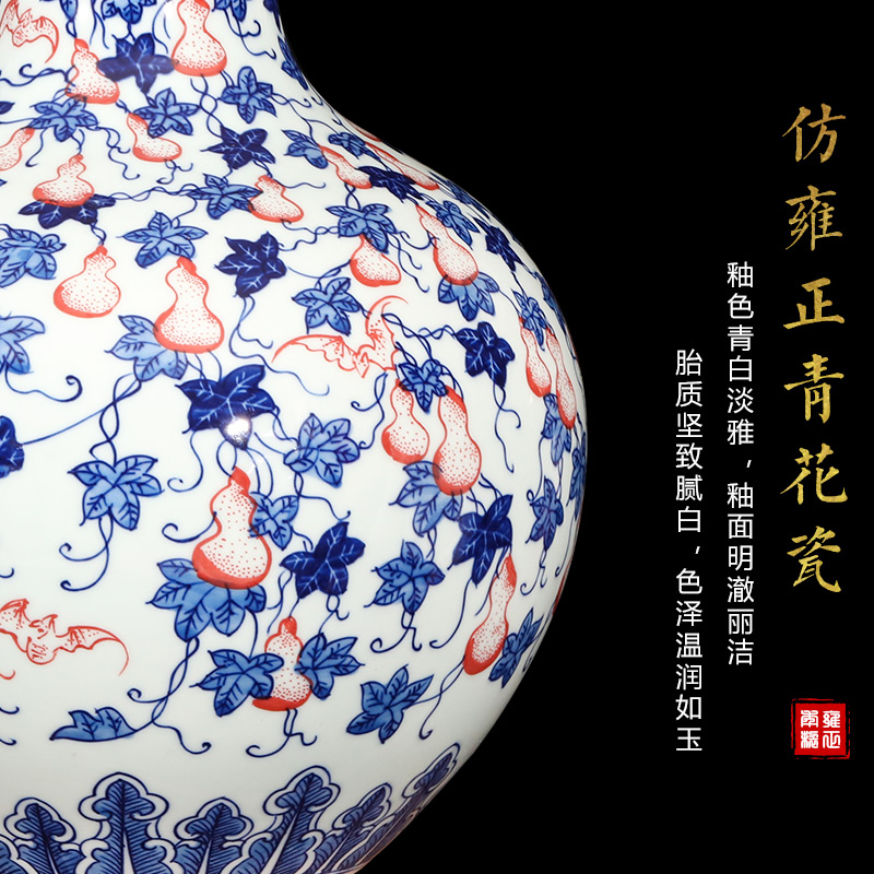 Jingdezhen ceramics antique hand - made Chinese blue and white porcelain vases, flower arrangement sitting room ark, home furnishing articles