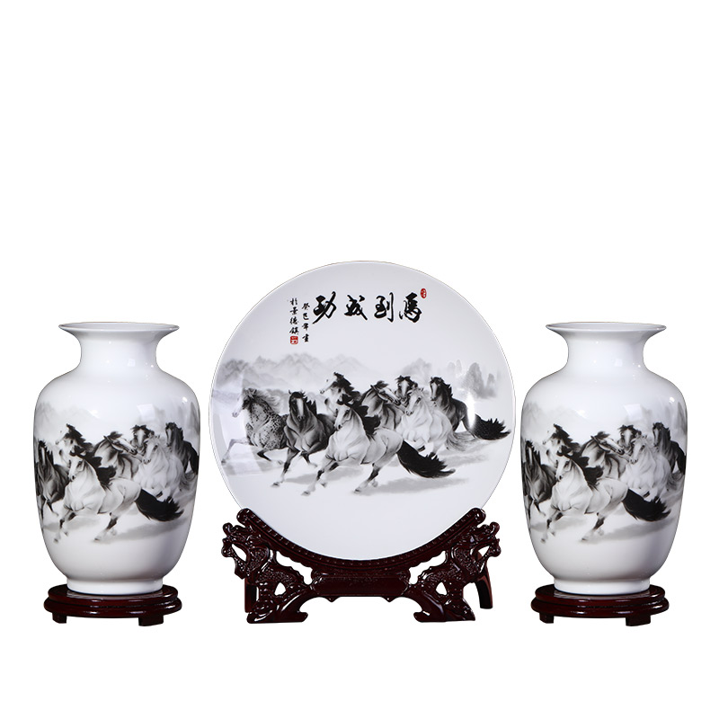 Rich ancient frame of jingdezhen ceramics vase home wine ark, adornment furnishing articles sitting room small handicraft decoration arranging flowers