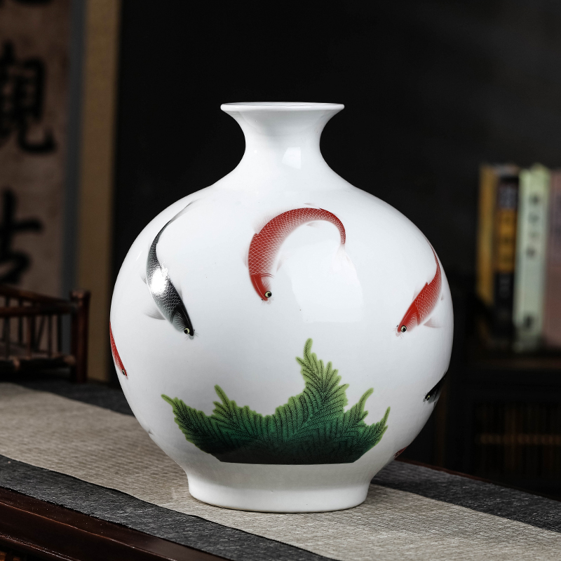 Jingdezhen ceramics powder enamel more vase furnishing articles year after year flower arranging new Chinese style living room home wine ark, adornment