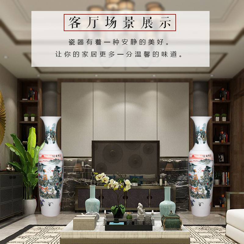 Sun dongsheng jingdezhen ceramics hand - made large vases, Chinese style villa hotel opening housewarming gift