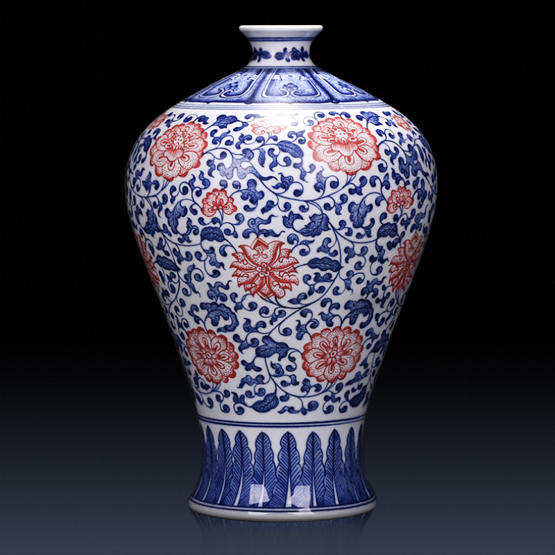 Jingdezhen ceramics imitation the qing kangxi antique Chinese blue and white porcelain vase sitting room home furnishing articles