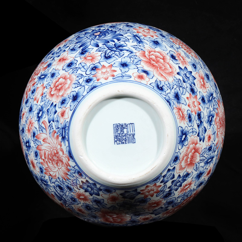 Jingdezhen ceramics imitation qianlong hand - made Chinese blue and white porcelain vases, flower arrangement sitting room porch decoration furnishing articles