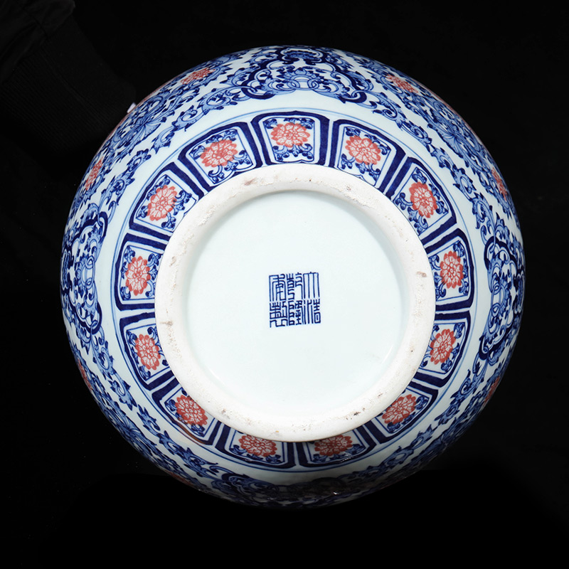 Jingdezhen porcelain qianlong hand - made of blue and white porcelain vases, flower arranging new Chinese style living room home furnishing articles