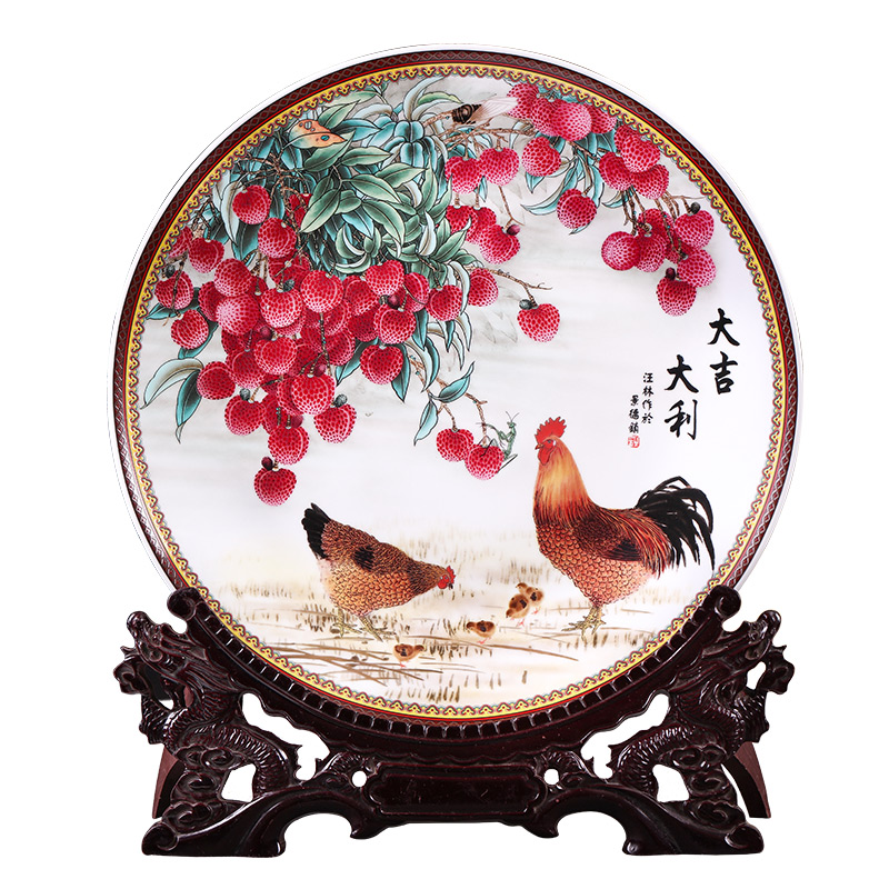 Hang dish Hang dish of jingdezhen ceramics decoration plate Chinese style living room home wine cabinet TV ark adornment furnishing articles