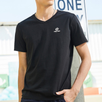 TECOP Exploratory outdoor casual T-shirt male and female V collar cotton short sleeve loose motion running half sleeve big code blouse