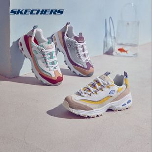 Skechers斯凯奇女调色盘老爹鞋舒适熊猫鞋厚底户外鞋子运动鞋