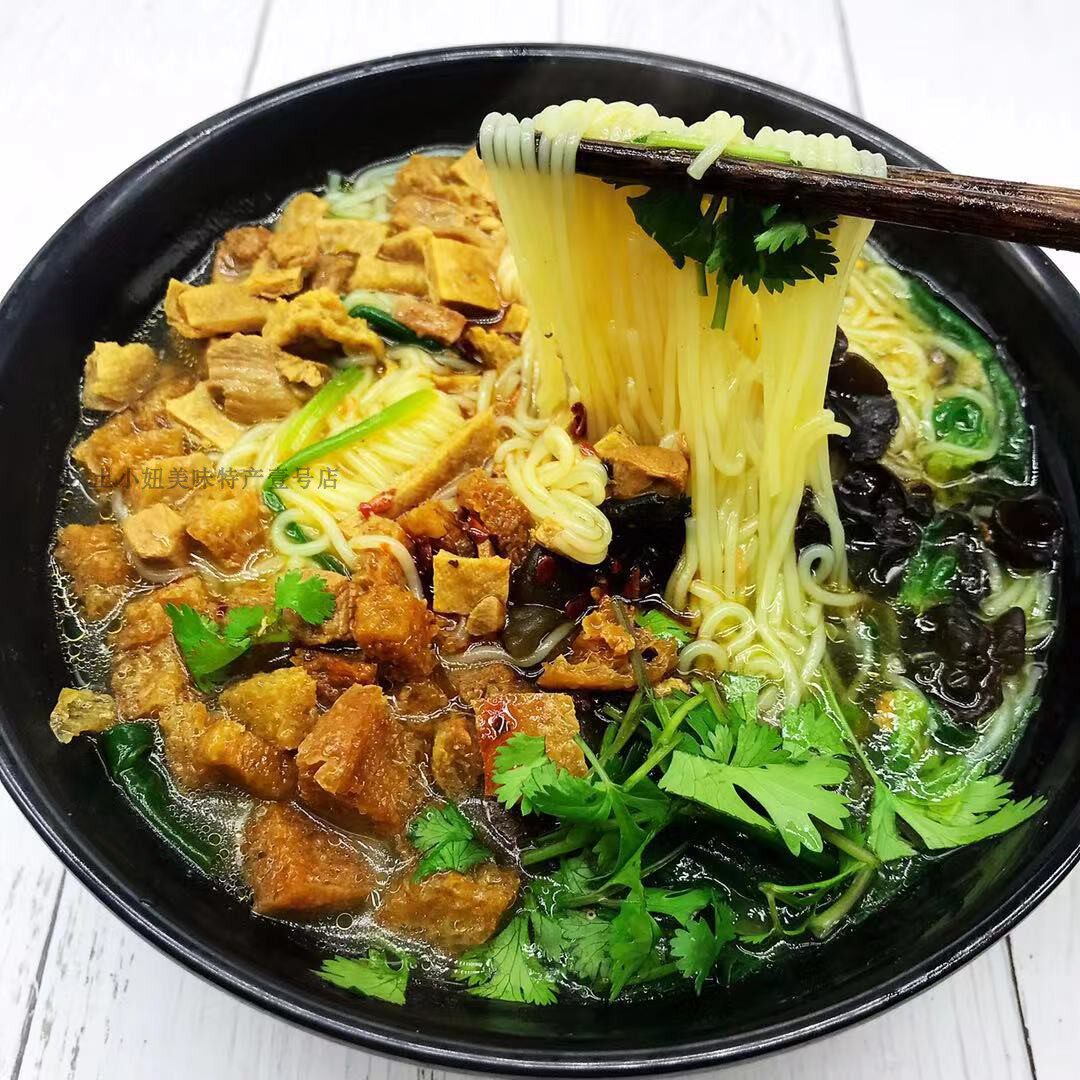 开封正宗西施鸡丁米线泡馍速食方便老河大尚记总店现做干冰发货