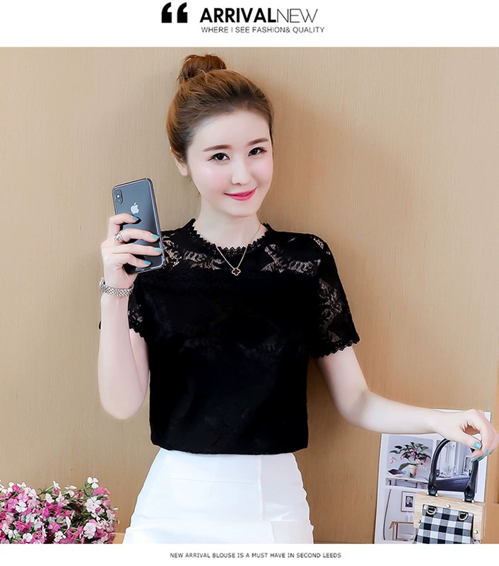 Áo sơ mi ren đáy, áo sơ mi đầu mùa thu, trang phục mùa hè nhẹ nhàng của phụ nữ trưởng thành - Áo sơ mi chiffon ren