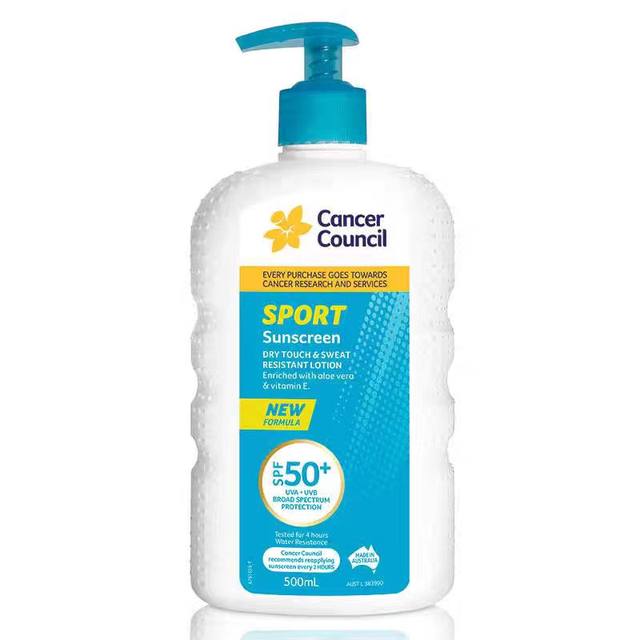 Spot Australian CancerCouncil oil-free sports sunscreen 500ml ກັນນໍ້າ SPF50+