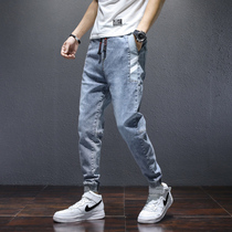 Boomer jeans Mens 2022 fall new body small foot big size Korean version Trend casual 100 lap 90% pants