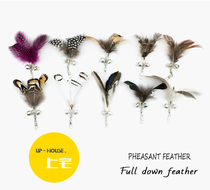 Mansion Villa Henna Hens Feather Fluff Teasing Cat Stick Rod more replacement head Cat Toy Supplies Bell DIY Handmade