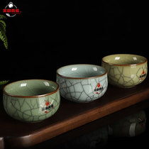 Longquan pro-rhyme celadon kung fu small tea cup ceramic tea set small tea bowl single tea cup single cup single master Cup
