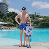 ins Wind parent-child Korean beach swimsuit split middle child baby childrens swimsuit mens boxer swimming trunks