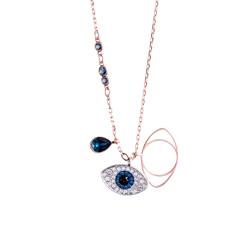 swarovski/施华洛世奇恶魔之眼玫瑰金色项链女锁骨链链坠5172560