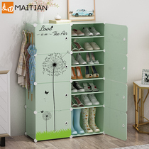 Simple shoe cabinet economical multi-layer assembly household space-saving door small shoe rack dormitory simple modern door Hall Cabinet