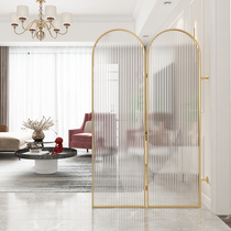 Iron art light and luxurious entry to the family The modern minimalist home living room folding mobile partition screen Changhong glass