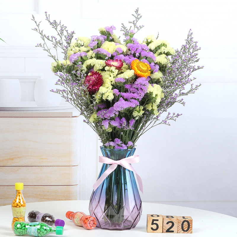 forget me not with vase dry flower bouquet natural flower daisy sky star small fresh home furnishing decoration