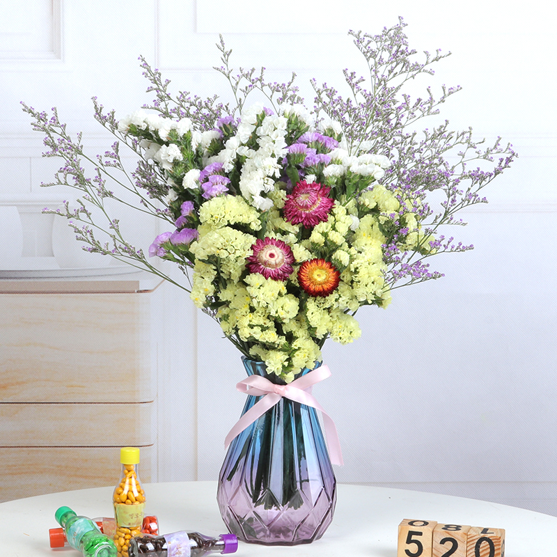 forget me not with vase dry flower bouquet natural flower daisy sky star small fresh home furnishing decoration
