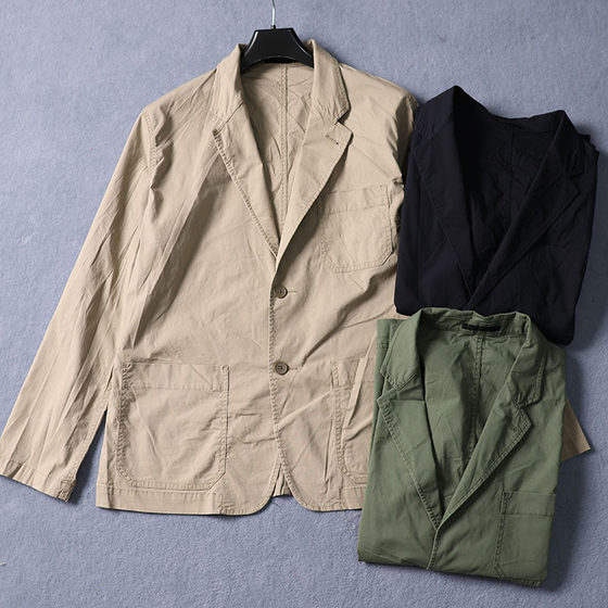 Flaws fitting room pure cotton thin casual suit men's autumn new business slim solid color single jacket
Flaws fitting room pure cotton thin casual suit men's autumn new business slim solid color single jacket