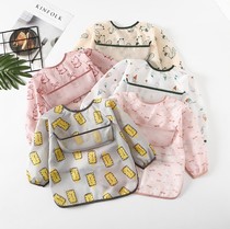 Childrens overcoat Light waterproof long sleeve anti-dressing baby eating bib Child eating rice pocket Sleeveless baby protective clothing