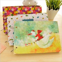 Colorful hand-painted pastoral flowers diy photo album DIY sticky photo album growth commemorative handmade photo album