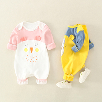 Newborn tide clothes spring Super foreign baby clothes Net red out clothes ins ha Clothes Clothes Clothes Clothes Climbing baby jumpsuits