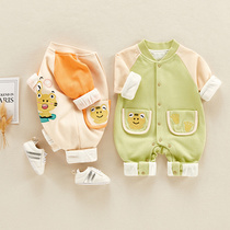 Baby jumpsuit spring and autumn clothes male newborn cotton clothes spring female baby Foreign spring clothes