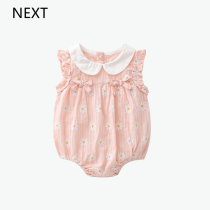 UK NEXT Baby Khaki Summer Womens Baby Conjoined Clothing Breathable Bag Fart Cotton Yarn Crumband Princess Daisy Princess