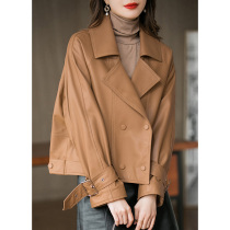 Diwan Ni Haining leather leather clothing women short sheep leather single leather jacket loose coat 2021 Spring New