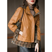 Haining leather leather clothing women short sheep leather wool single leather jacket hooded casual jacket 2021 New