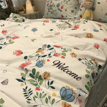 This summer Little crushed flowers American field Garden Wind all cotton pure cotton little fresh girl Heart 1 5m bed sheet quilt cover