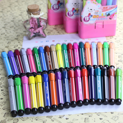 真彩儿童水彩笔12色